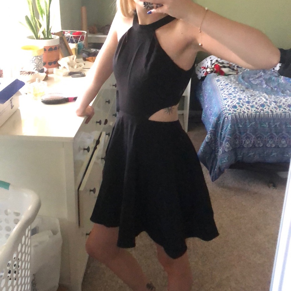 Express black cut out dress